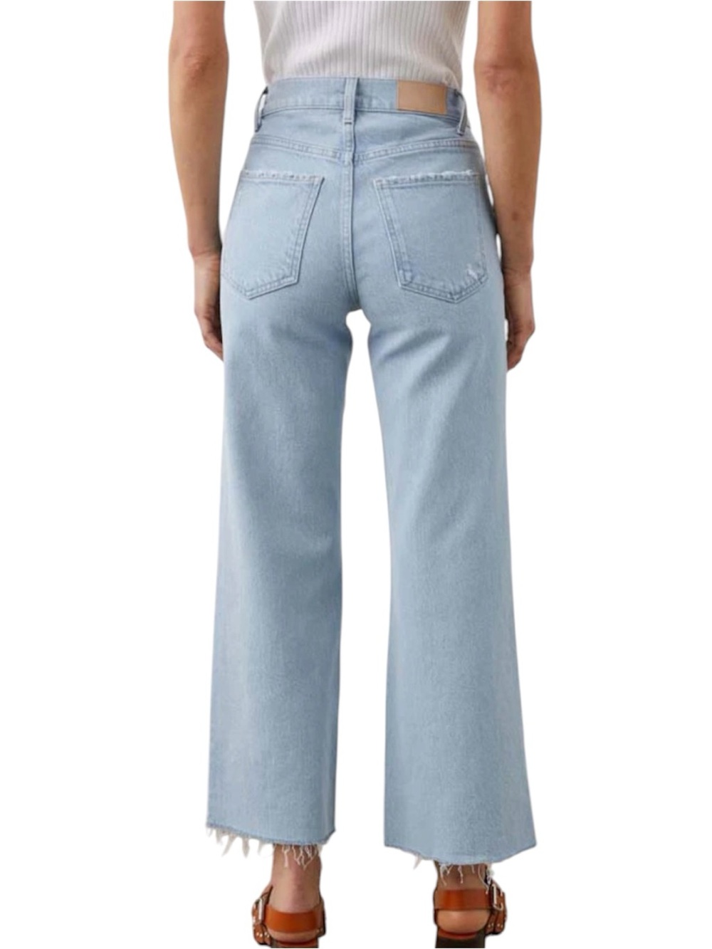 Rails The Getty Crop High Rise Light Wash Wide Leg Button-Fly Jeans - Picture 2 of 8